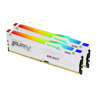 Kingston Fury Beast RGB - 32GB x2 (64GB) , DDR5-6000MT/s , CL36 , White
