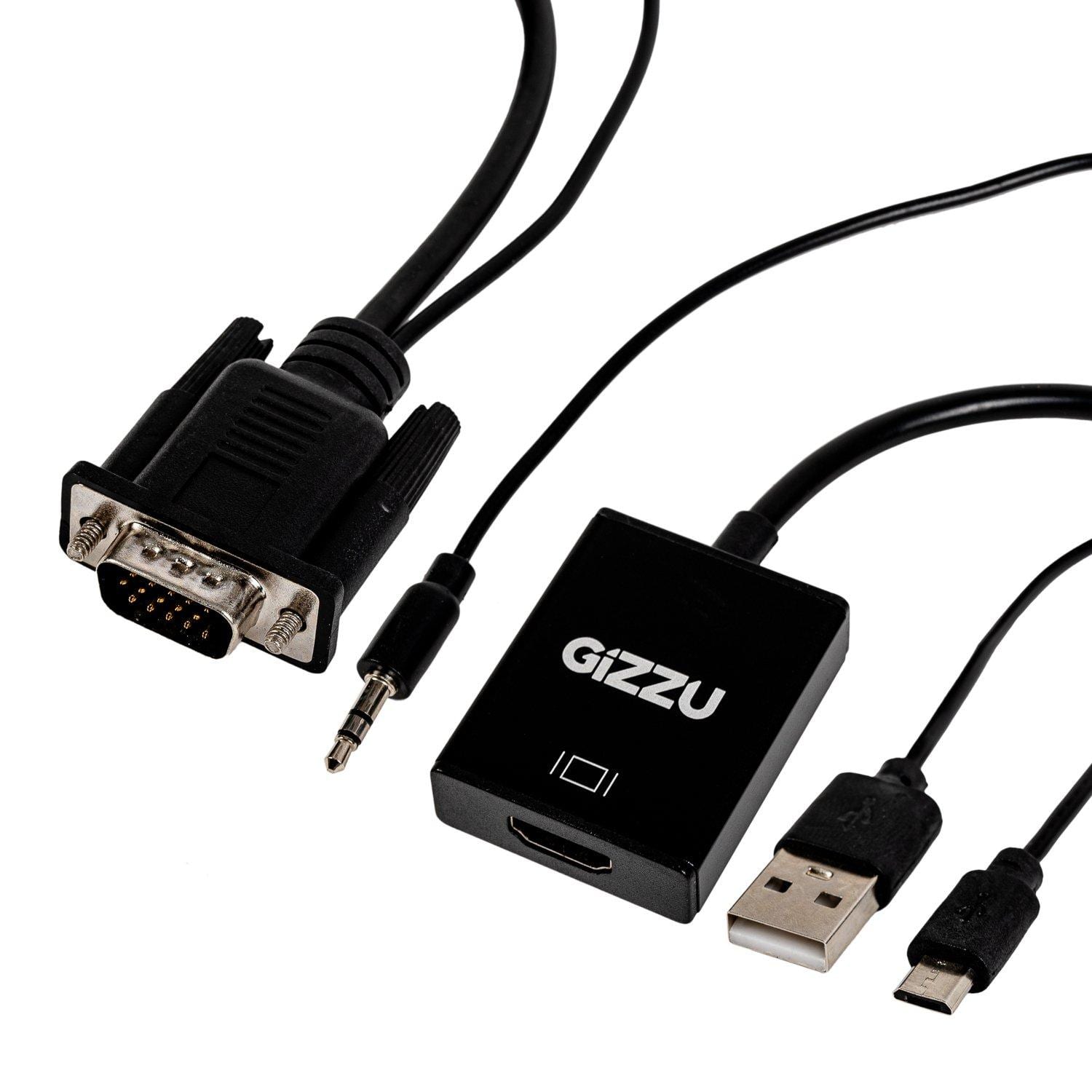 GIZZU 1080P VGA TO HDMI ADAPTER WITH AUD