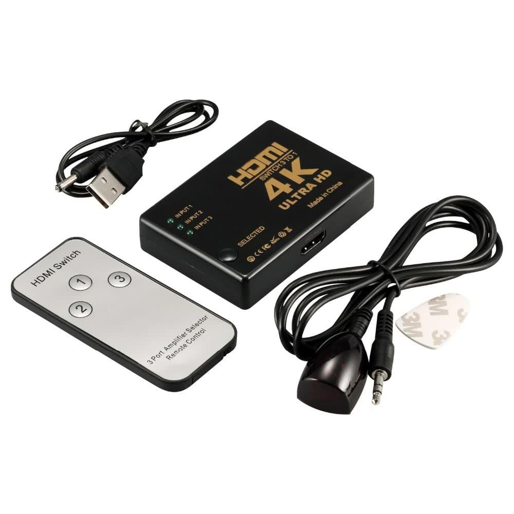HDMI: 3X IN + 1X OUT + IR REMOTE