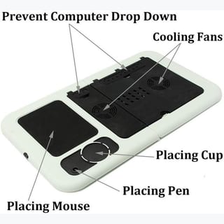 DESK F FOLDING BK&WT + FANS