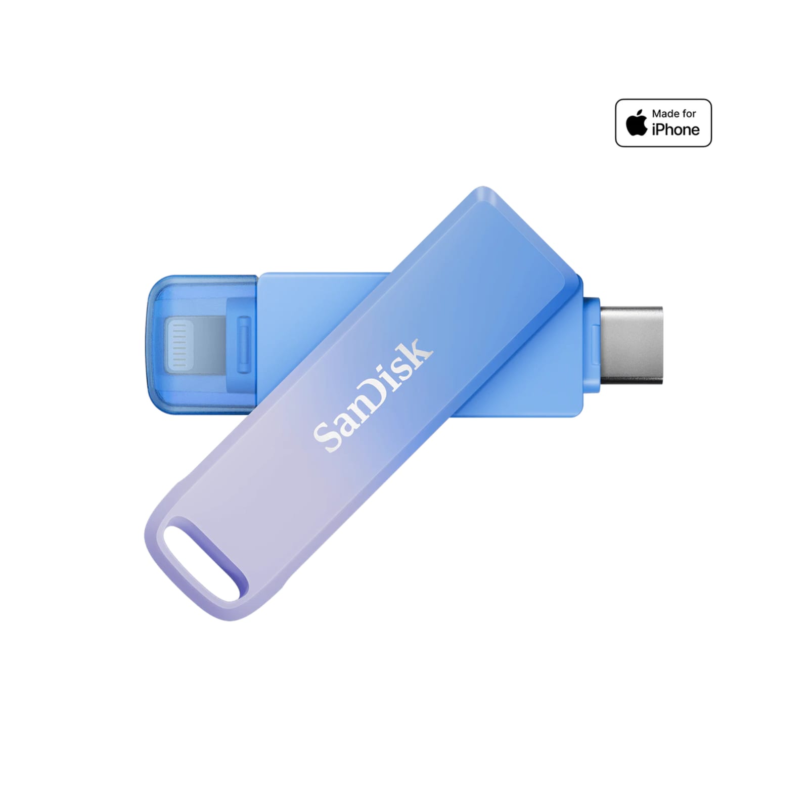 SanDisk Creator Phone Drive includes USB-Type C™ and Lightning connectors, 128GB