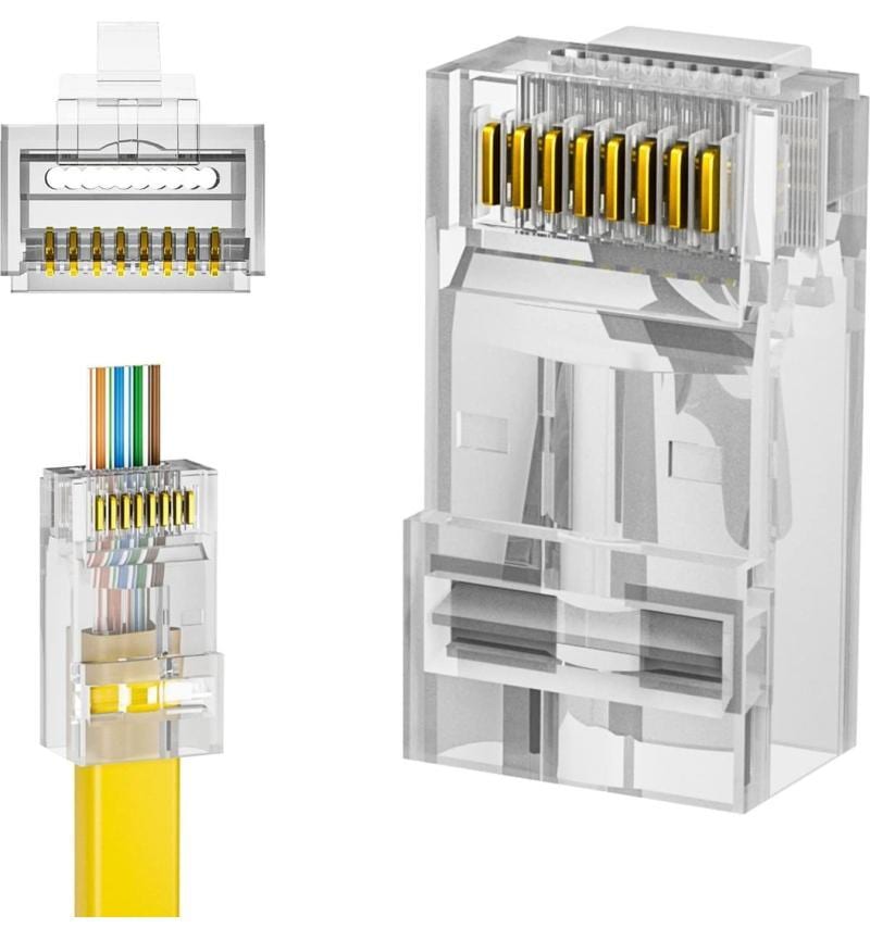 PASS THROUGH RJ45 CONNECTORS (100)