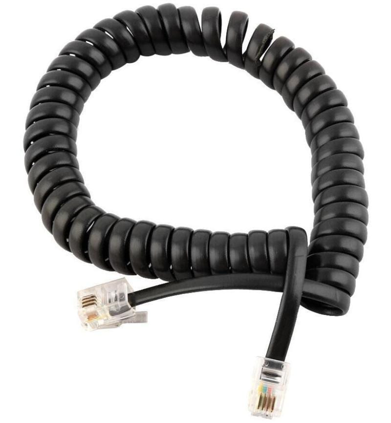 AUD RJ9 MOD CURLY TELEPHONE CORD 3M