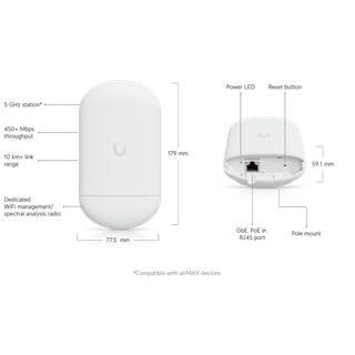Ubiquiti UISP airMAX Loco AC 5GHz 13dBi Radio 5pk
