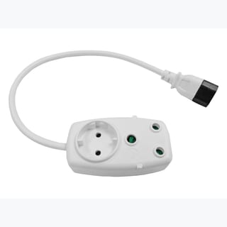 Multi Plug 1x16A 1x5A 0.5m IEC Cord White