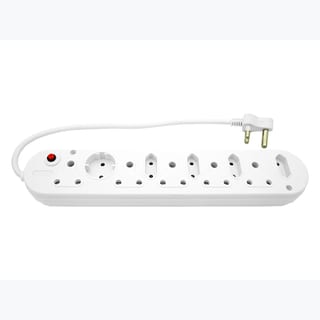 Multi Plug 5x16A 5x5A 0.5m Cord White