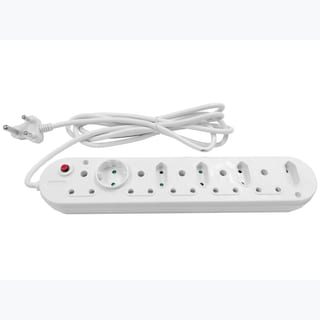 Multi Plug 5x16A 5x5A 3m Cord White