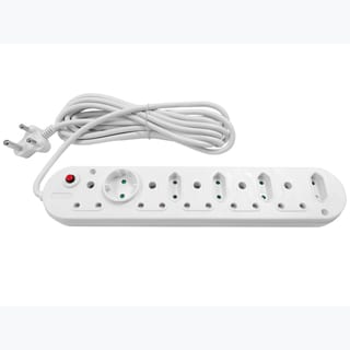 Multi Plug 5x16A 5x5A 5m Cord White