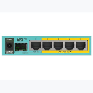 MikroTik hEX PoE 5 Port Gigabit 1SFP PoE Out Desktop Router