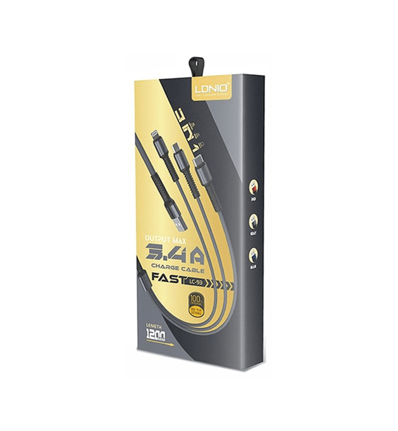 3-IN-1: 1.2M - CHARGE & SYNC - GREY
