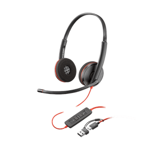Poly Blackwire 3210 Monaural USB-C Headset +USB-C/A Adapter