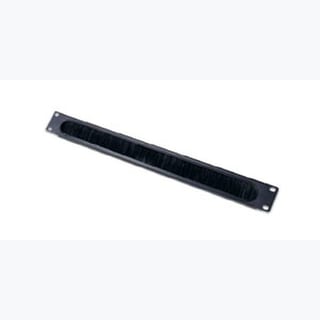 1U Cable Pass-Thru w/ Brush Strip Black