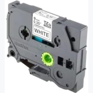 TAPE: 9MM BLACK ON WHITE LABEL CARTRIDGE